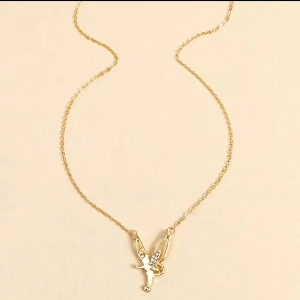 Classic Trendy cartoon rose gold plated angel pendant necklace